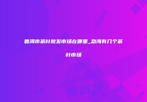 普洱市茶叶批发市场在哪里_勐海有几个茶叶市场