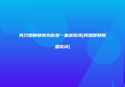 我只想静静地为你泡一壶茶歌词(我想静静原唱歌词)