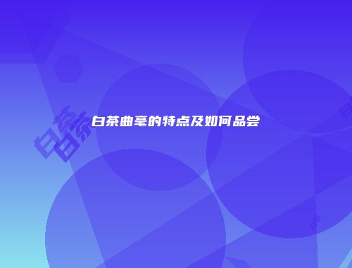白茶曲毫的特点及如何品尝