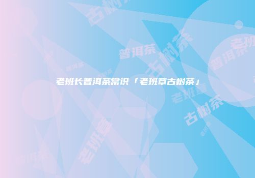 老班长普洱茶常识「老班章古树茶」