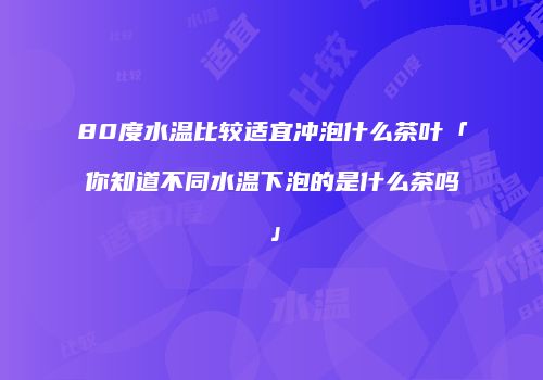 80度水温比较适宜冲泡什么茶叶「你知道不同水温下泡的是什么茶吗」
