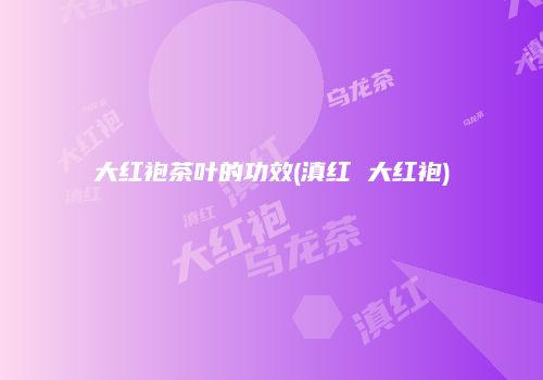 大红袍茶叶的功效(滇红 大红袍)