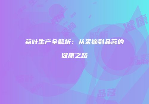 茶叶生产全解析：从采摘到品茗的健康之路