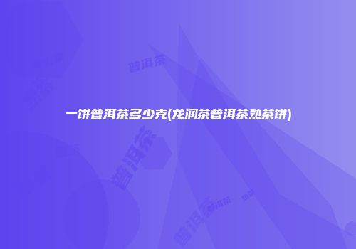 一饼普洱茶多少克(龙润茶普洱茶熟茶饼)