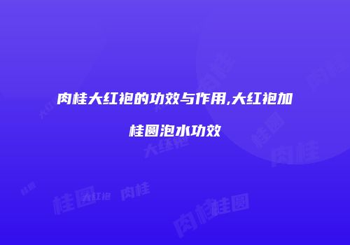 肉桂大红袍的功效与作用,大红袍加桂圆泡水功效