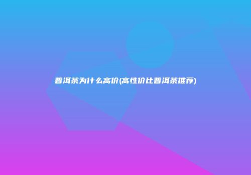 普洱茶为什么高价(高性价比普洱茶推荐)