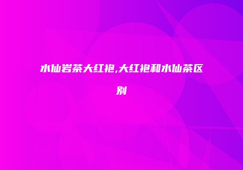 水仙岩茶大红袍,大红袍和水仙茶区别