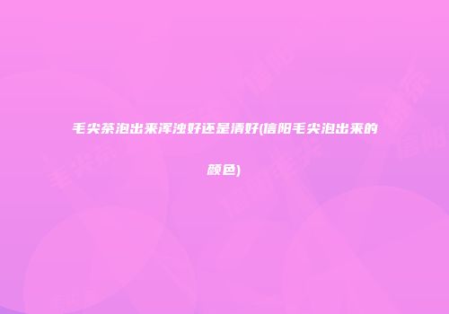 毛尖茶泡出来浑浊好还是清好(信阳毛尖泡出来的颜色)