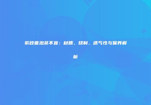 紫砂壶泡茶不宜：材质、烧制、透气性与保养解析
