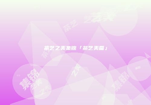 茶艺之美集锦「茶艺美篇」
