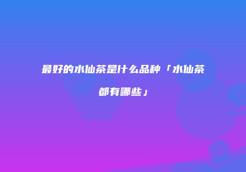 最好的水仙茶是什么品种「水仙茶都有哪些」
