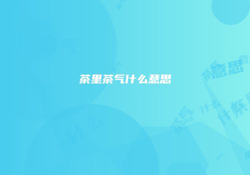 茶里茶气什么意思