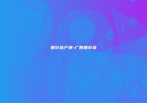 银针茶产地-广西银针茶