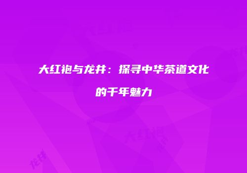 大红袍与龙井：探寻中华茶道文化的千年魅力
