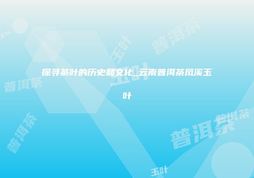 探寻茶叶的历史和文化_云南普洱茶凤溪玉叶