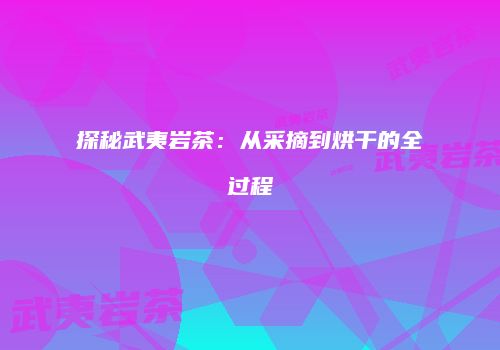 探秘武夷岩茶：从采摘到烘干的全过程