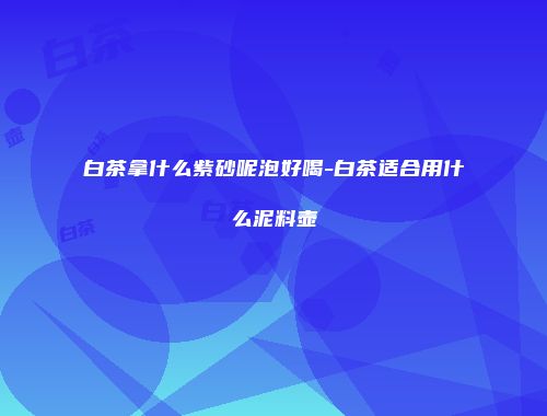 白茶拿什么紫砂呢泡好喝-白茶适合用什么泥料壶