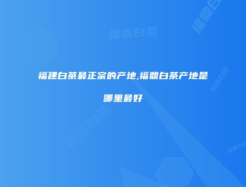 福建白茶最正宗的产地,福鼎白茶产地是哪里最好