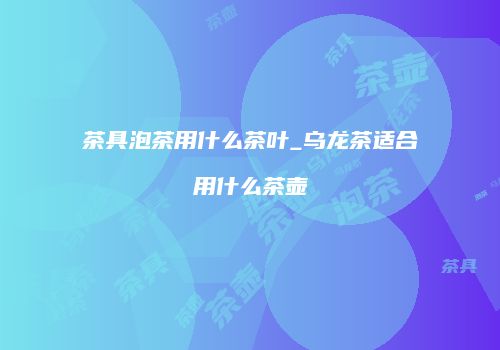 茶具泡茶用什么茶叶_乌龙茶适合用什么茶壶