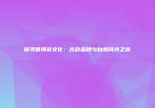 探寻普洱茶文化：古韵品牌与自然风光之旅