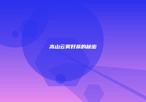 高山云雾好茶的秘密