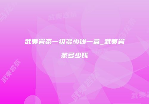 武夷岩茶一级多少钱一盒_武夷岩茶多少钱