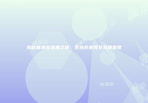 揭秘普洱茶变黑之谜：生熟茶差异及品质鉴赏