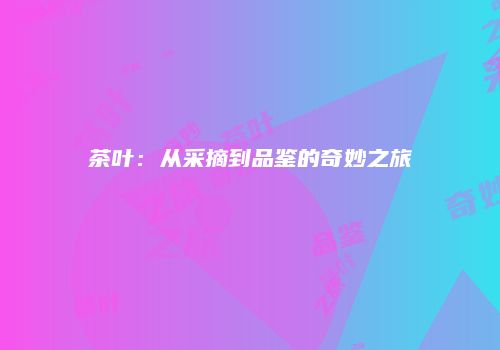 茶叶：从采摘到品鉴的奇妙之旅