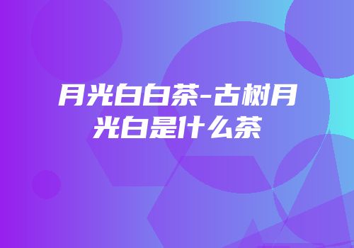 月光白白茶-古树月光白是什么茶