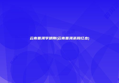 云南普洱李明刚(云南普洱茶周红杰)