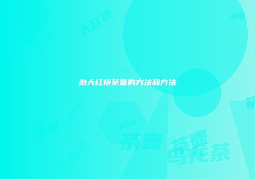 泡大红袍茶壶的方法和方法