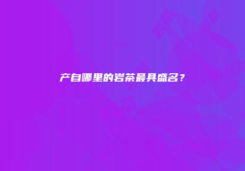 产自哪里的岩茶最具盛名？