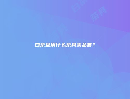 白茶宜用什么茶具来品尝？