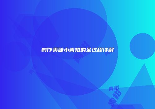 制作美味小青柑的全过程详解