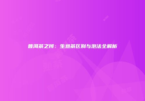 普洱茶之辨：生熟茶区别与泡法全解析