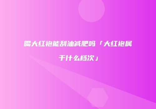 喝大红袍能刮油减肥吗「大红袍属于什么档次」