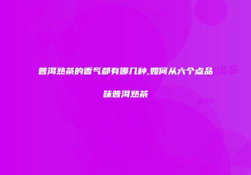 普洱熟茶的香气都有哪几种,如何从六个点品味普洱熟茶