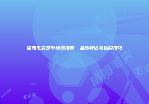 信阳毛尖茶叶辨别指南：品质特征与选购技巧