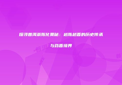 探寻普洱茶陈化奥秘：越陈越香的历史传承与药香境界