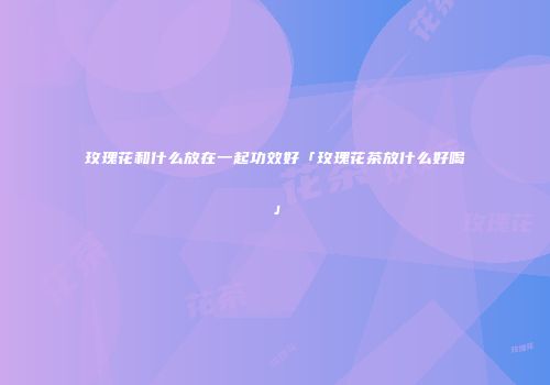 玫瑰花和什么放在一起功效好「玫瑰花茶放什么好喝」