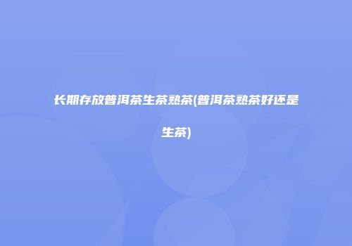 长期存放普洱茶生茶熟茶(普洱茶熟茶好还是生茶)