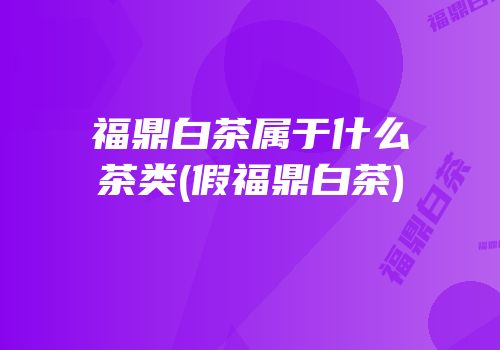 福鼎白茶属于什么茶类(假福鼎白茶)