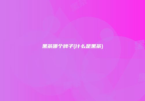黑茶哪个牌子(什么是黑茶)