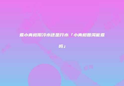 煮小青柑用冷水还是开水「小青柑普洱能煮吗」