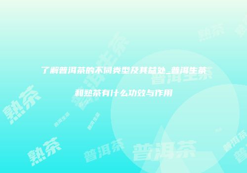 了解普洱茶的不同类型及其益处_普洱生茶和熟茶有什么功效与作用