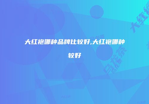 大红袍哪种品牌比较好,大红袍哪种较好