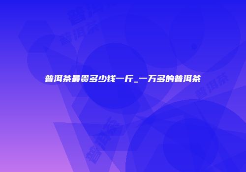 普洱茶最贵多少钱一斤_一万多的普洱茶