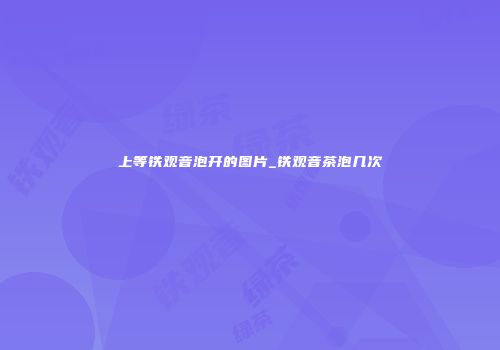 上等铁观音泡开的图片_铁观音茶泡几次