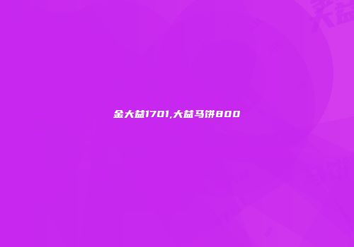 金大益1701,大益马饼800