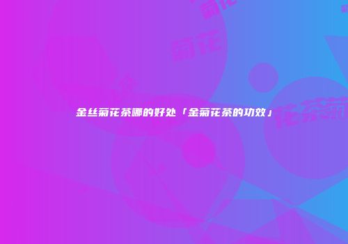 金丝菊花茶哪的好处「金菊花茶的功效」